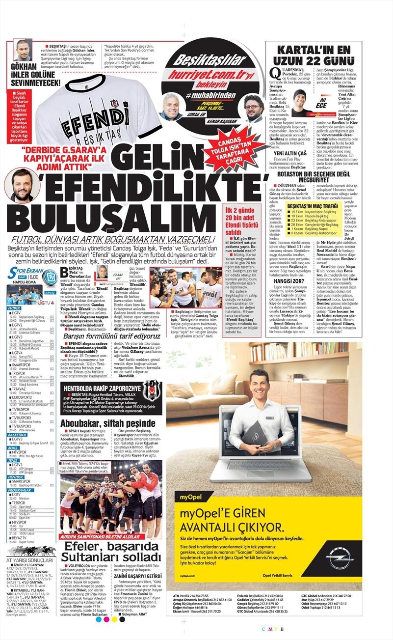 15 Ekim 2016 | Gazetelerin Beşiktaş manşetleri - Görsel 6