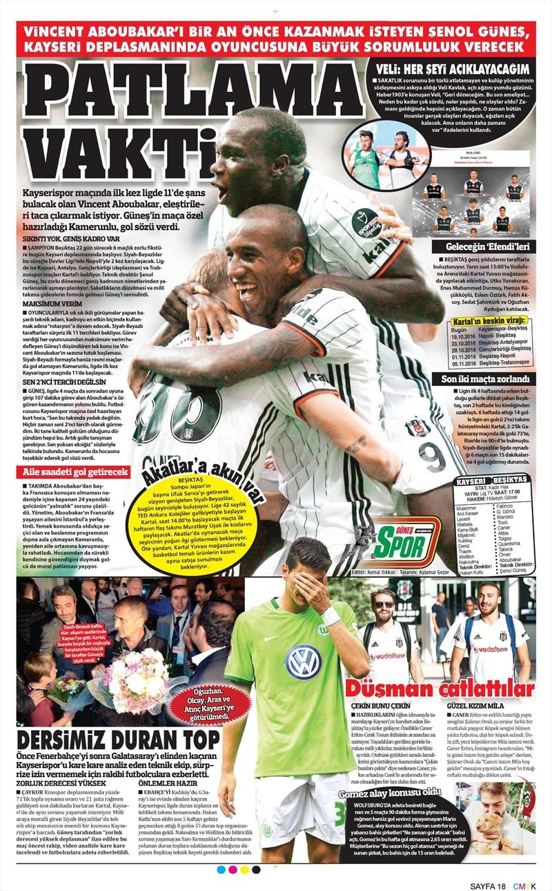15 Ekim 2016 | Gazetelerin Beşiktaş manşetleri - Görsel 8