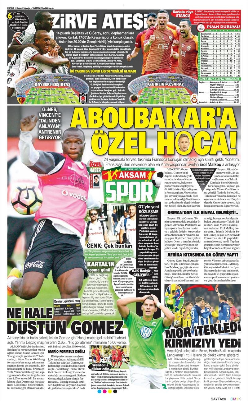 15 Ekim 2016 | Gazetelerin Beşiktaş manşetleri - Görsel 9