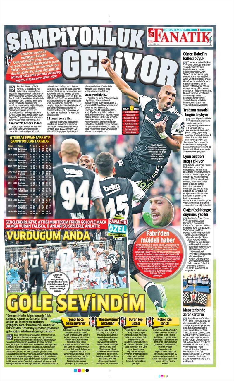 4 Nisan 2017 | İşte gazetelerin Beşiktaş manşetleri - Görsel 2