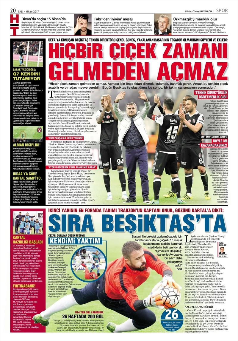 4 Nisan 2017 | İşte gazetelerin Beşiktaş manşetleri - Görsel 3