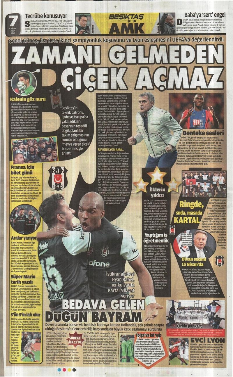 4 Nisan 2017 | İşte gazetelerin Beşiktaş manşetleri - Görsel 5