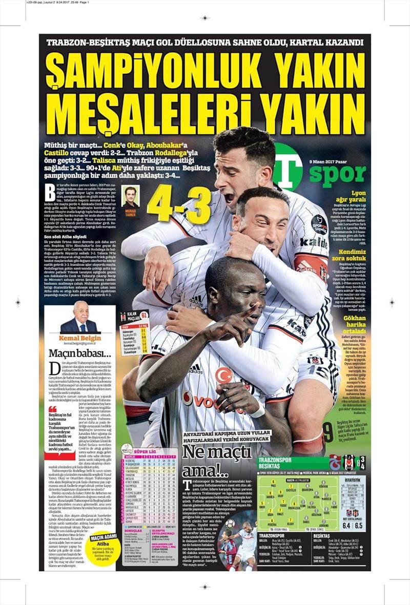 9 Nisan 2017 | İşte gazetelerin Beşiktaş manşetleri - Görsel 3