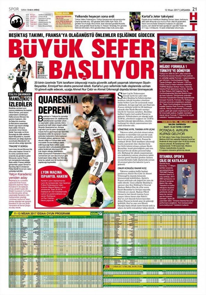 12 Nisan 2017 | İşte gazetelerin Beşiktaş manşetleri - Görsel 4