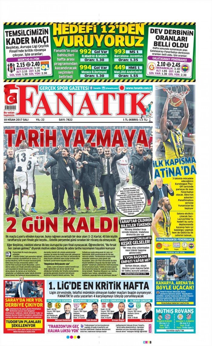 18 Nisan 2017 | İşte gazetelerin Beşiktaş manşetleri - Görsel 1