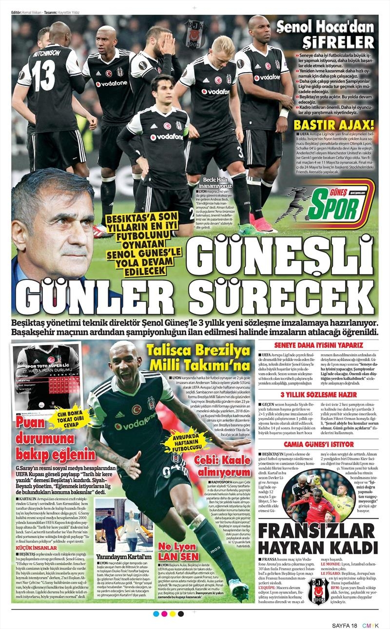 22 Nisan 2017 | İşte gazetelerin Beşiktaş manşetleri - Görsel 1