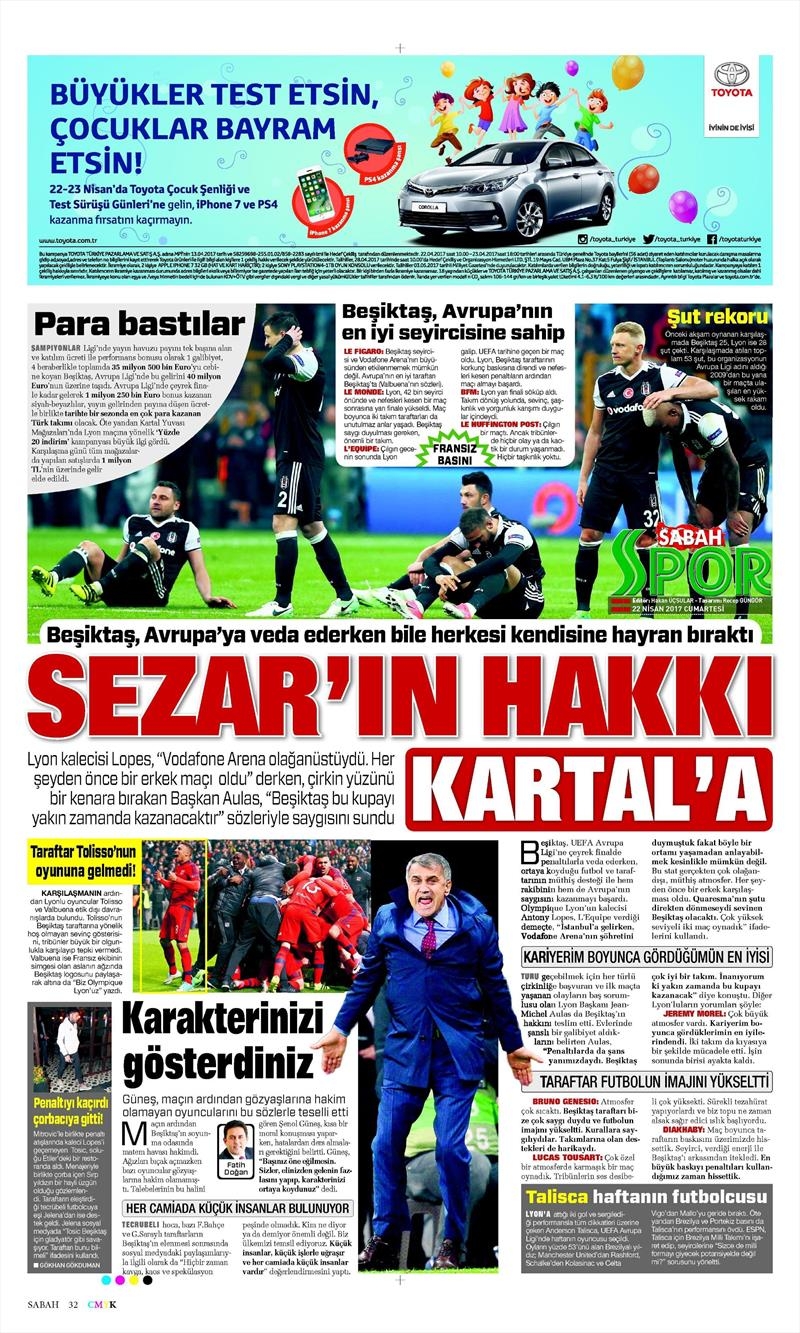 22 Nisan 2017 | İşte gazetelerin Beşiktaş manşetleri - Görsel 3