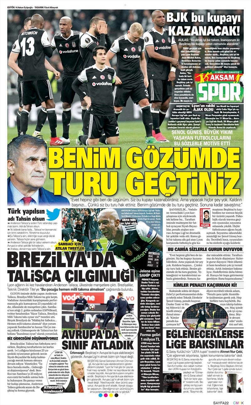 22 Nisan 2017 | İşte gazetelerin Beşiktaş manşetleri - Görsel 8