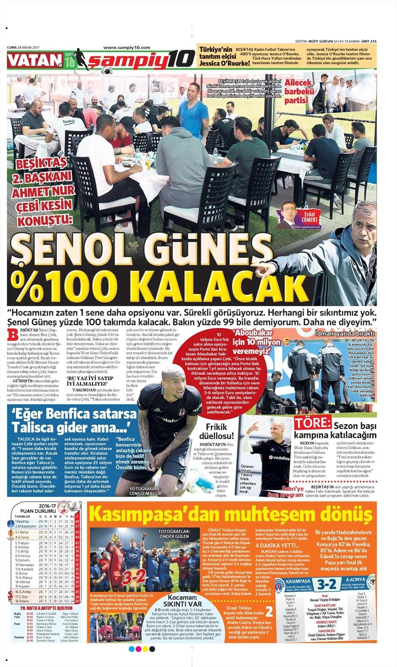 28 Nisan 2017 | İşte gazetelerin Beşiktaş manşetleri - Görsel 1