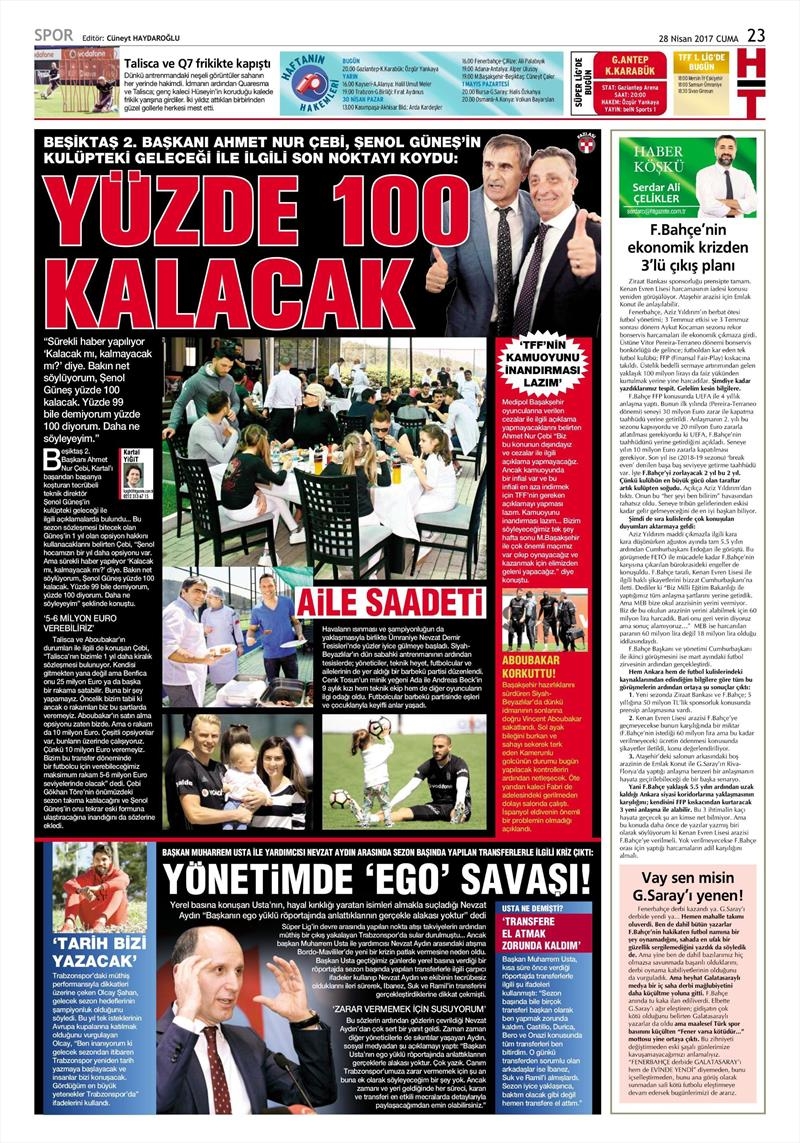 28 Nisan 2017 | İşte gazetelerin Beşiktaş manşetleri - Görsel 6