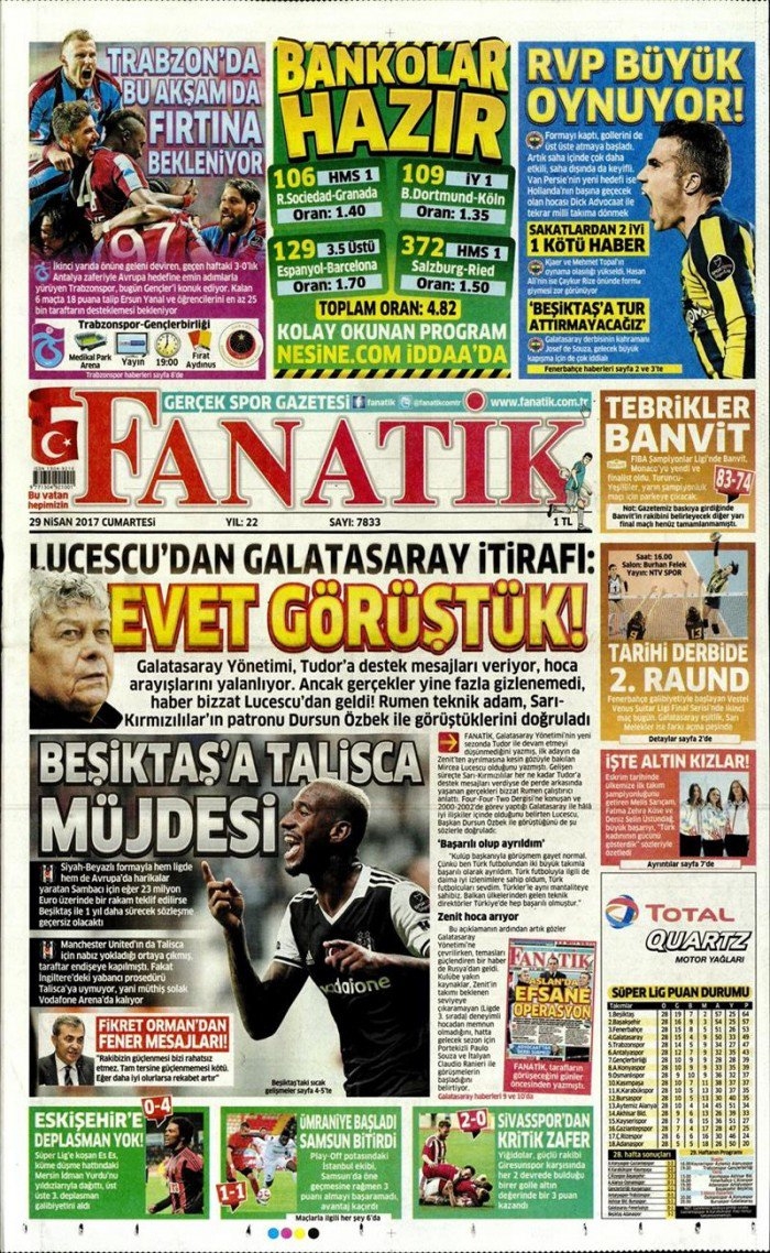 29 Nisan 2017 | İşte gazetelerin Beşiktaş manşetleri - Görsel 1