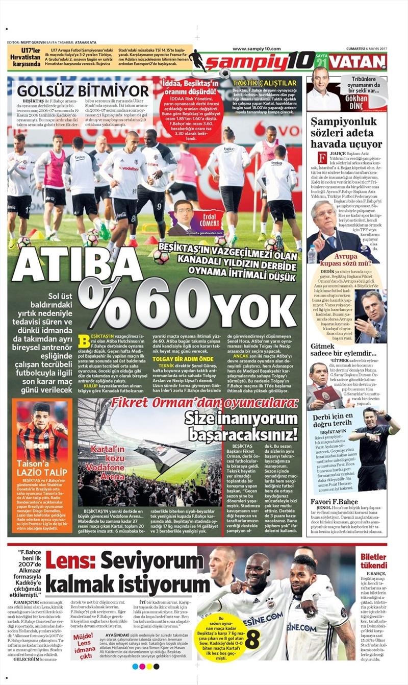 6 Mayıs 2017 | İşte gazetelerin Beşiktaş manşetleri - Görsel 2