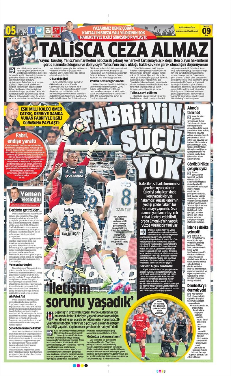 9 Mayıs 2017 | İşte gazetelerin Beşiktaş manşetleri - Görsel 4