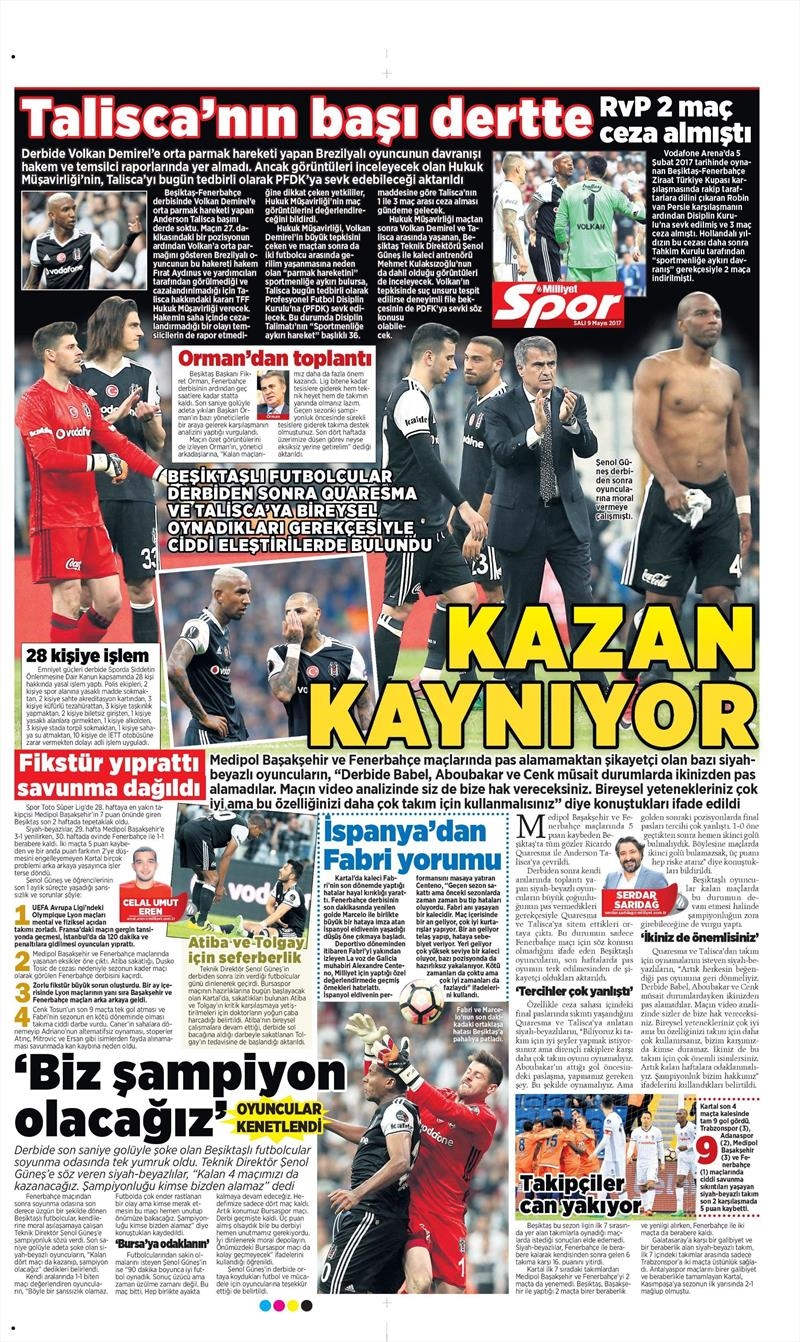 9 Mayıs 2017 | İşte gazetelerin Beşiktaş manşetleri - Görsel 5