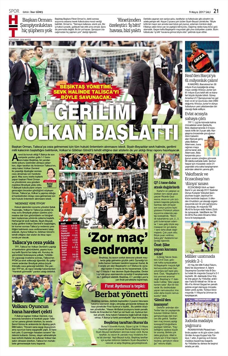 9 Mayıs 2017 | İşte gazetelerin Beşiktaş manşetleri - Görsel 8