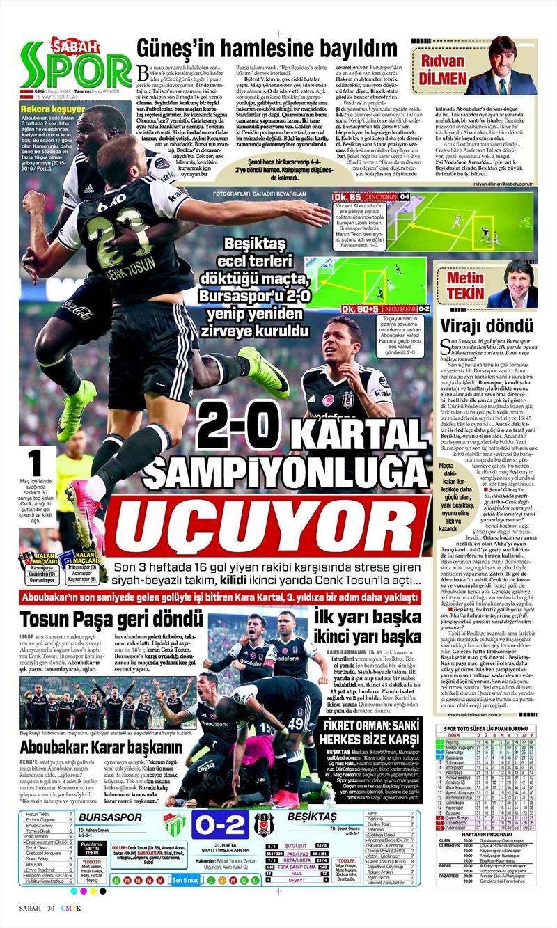 16 Mayıs 2017 | İşte gazetelerin Beşiktaş manşetleri - Görsel 24