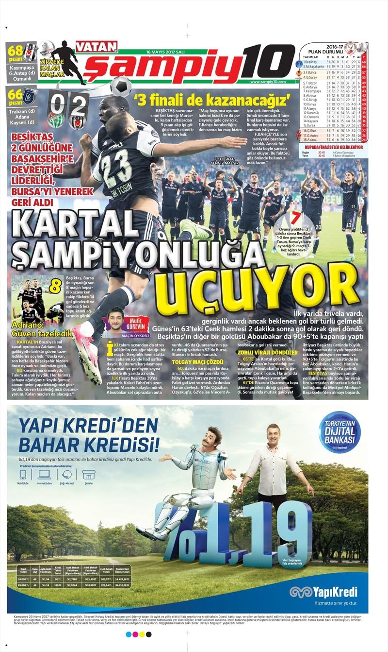 16 Mayıs 2017 | İşte gazetelerin Beşiktaş manşetleri - Görsel 4
