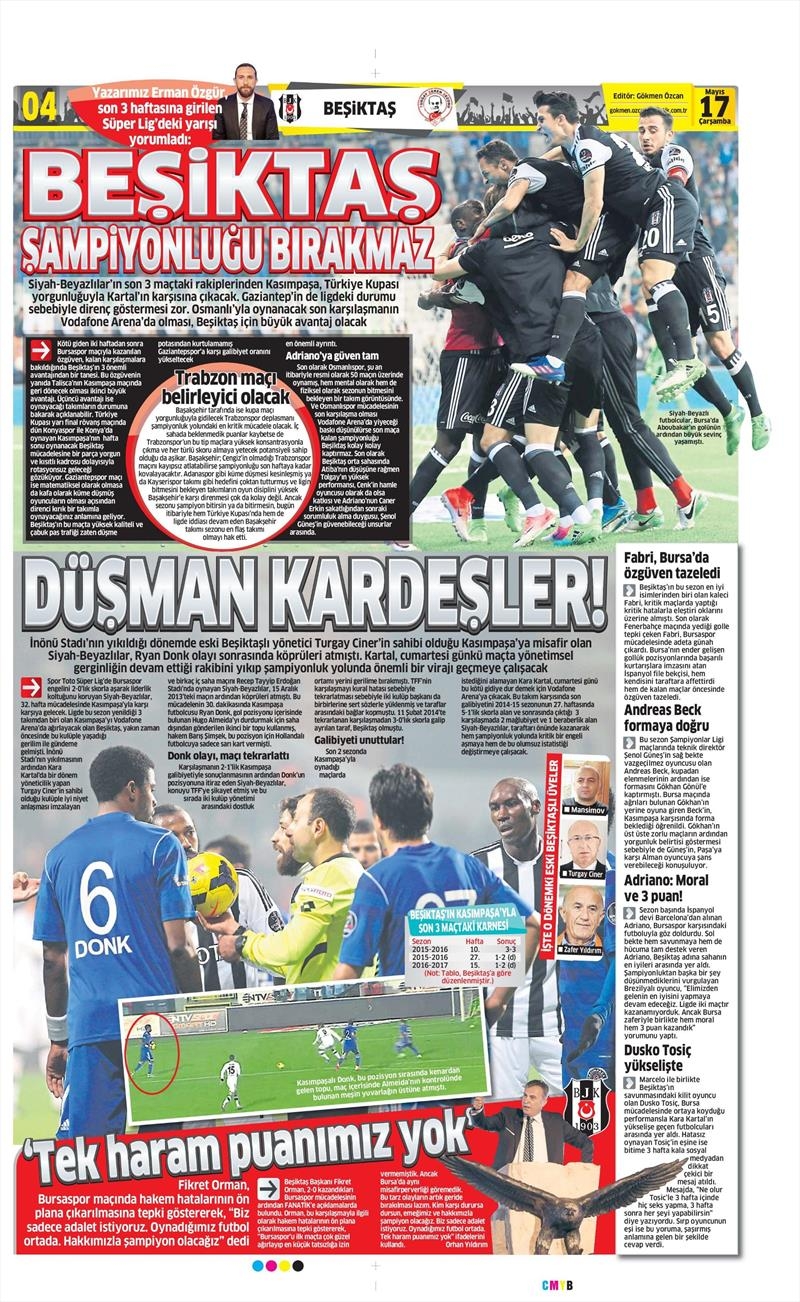 17 Mayıs 2017 | İşte gazetelerin Beşiktaş manşetleri - Görsel 7