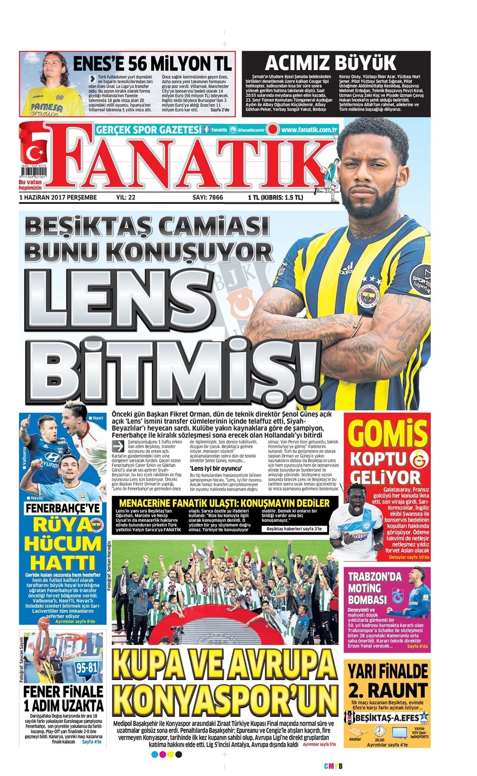 01 Haziran 2017 | İşte Gazetelerin Beşiktaş Manşetleri - Görsel 1