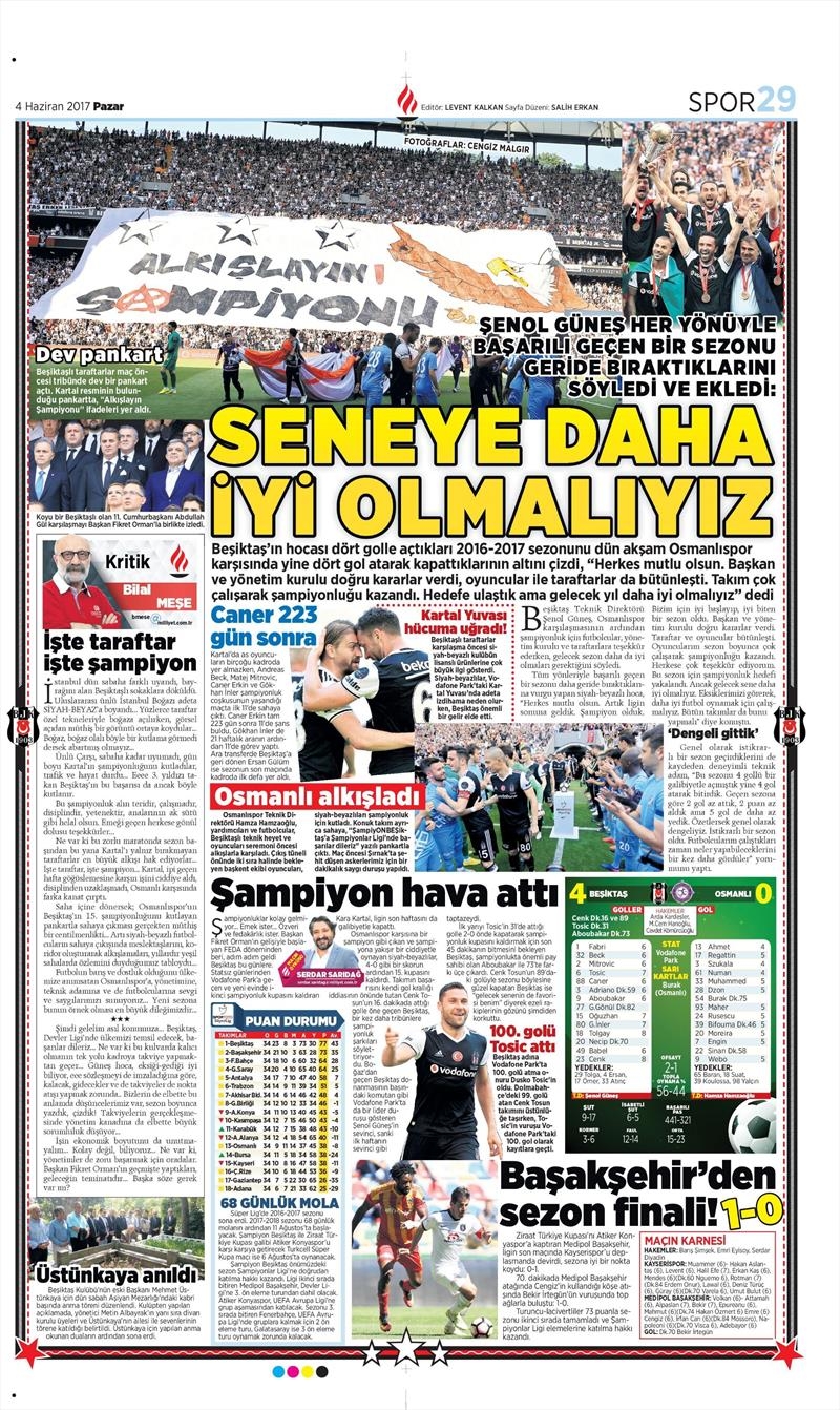 04 Haziran 2017 | Şampiyonun Gazete Manşetleri - Görsel 26