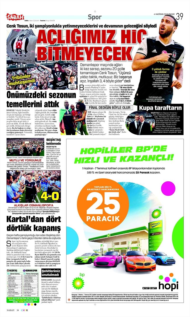 04 Haziran 2017 | Şampiyonun Gazete Manşetleri - Görsel 35
