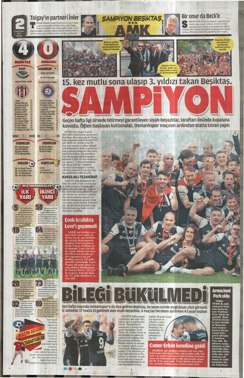 04 Haziran 2017 | Şampiyonun Gazete Manşetleri - Görsel 5