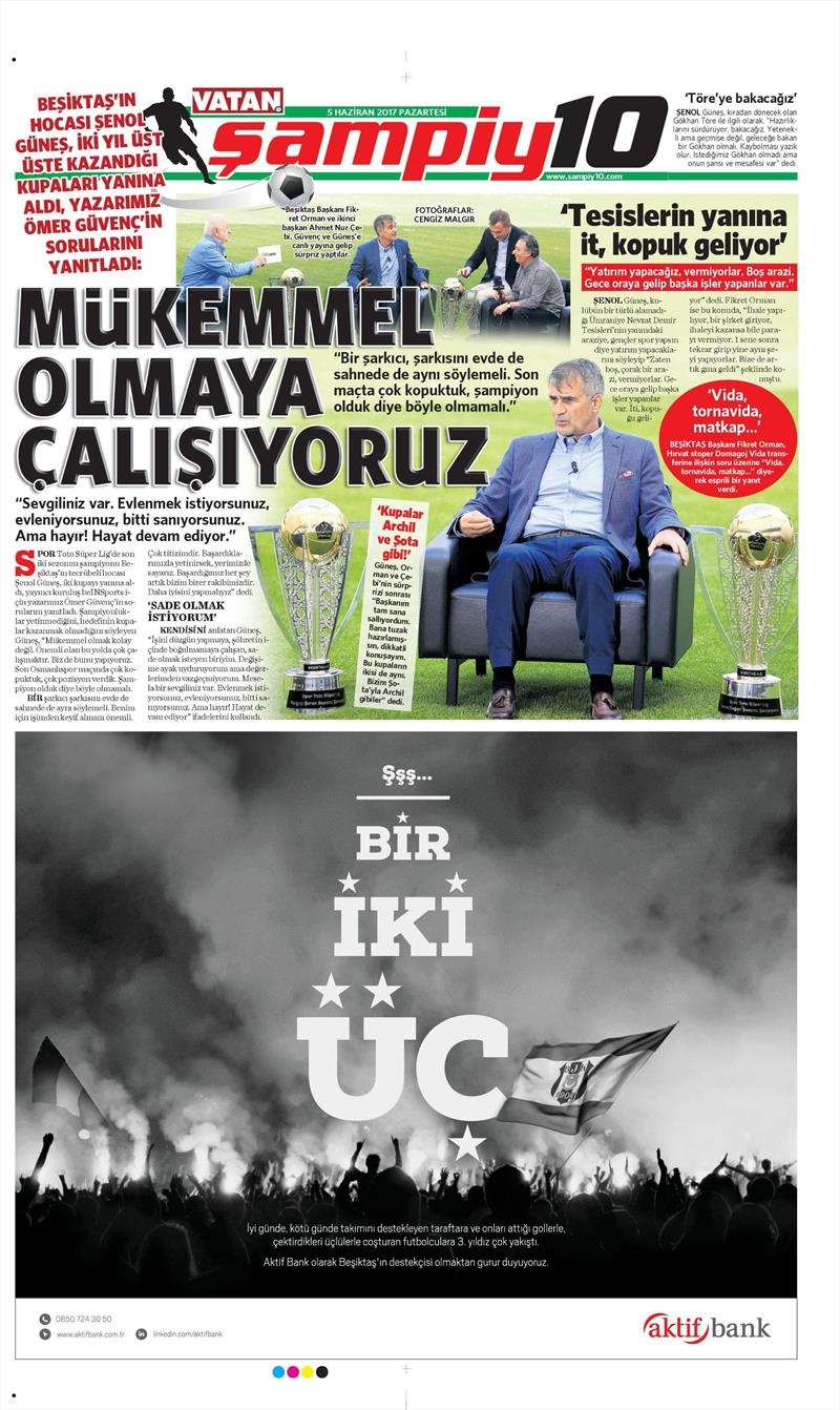 05 Haziran 2017 | İşte Gazetelerin Beşiktaş Manşetleri - Görsel 14