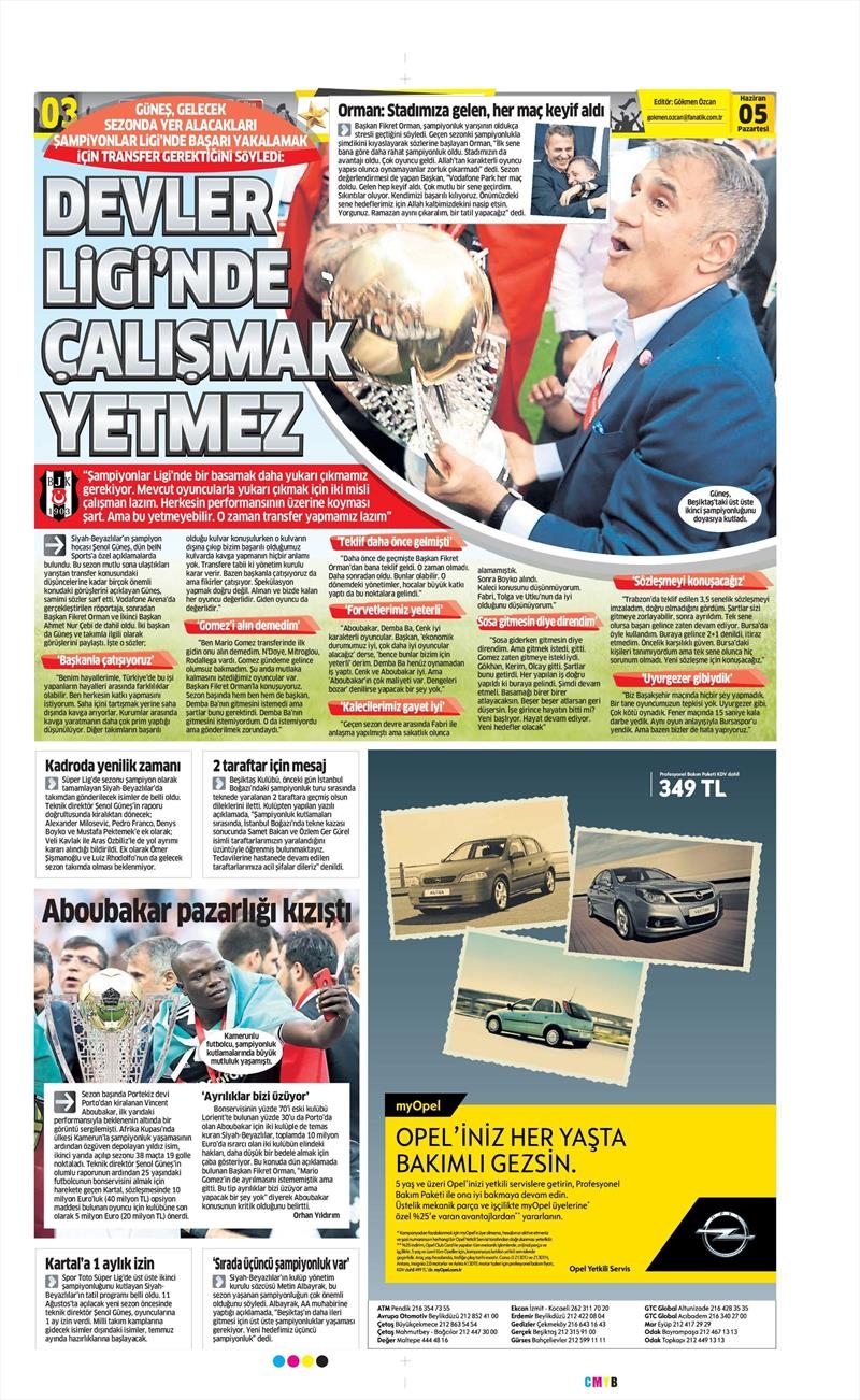 05 Haziran 2017 | İşte Gazetelerin Beşiktaş Manşetleri - Görsel 6