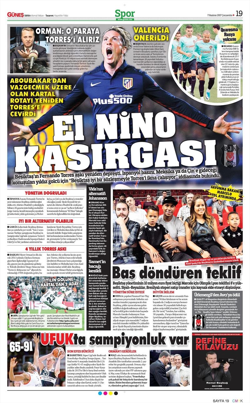 07 Haziran 2017 | Gazetelerin Beşiktaş Manşetleri - Görsel 7
