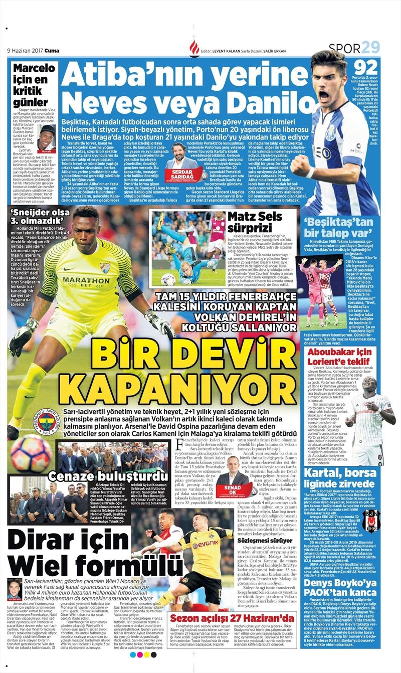 09 Haziran 2017 | Gazetelerin Beşiktaş Manşetleri - Görsel 16