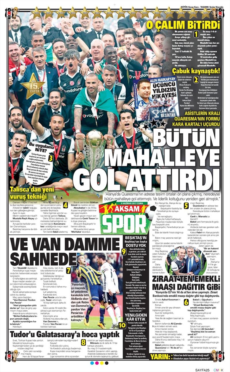 09 Haziran 2017 | Gazetelerin Beşiktaş Manşetleri - Görsel 3