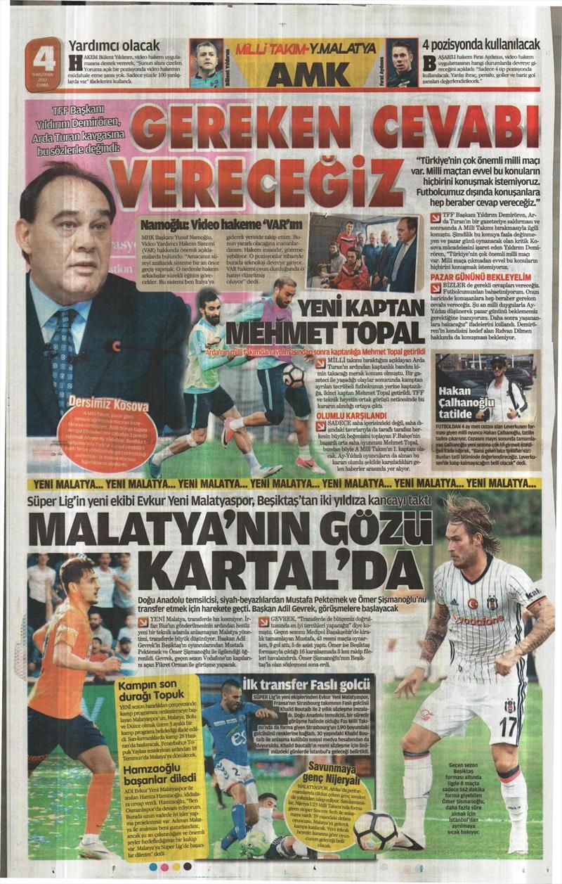 09 Haziran 2017 | Gazetelerin Beşiktaş Manşetleri - Görsel 4