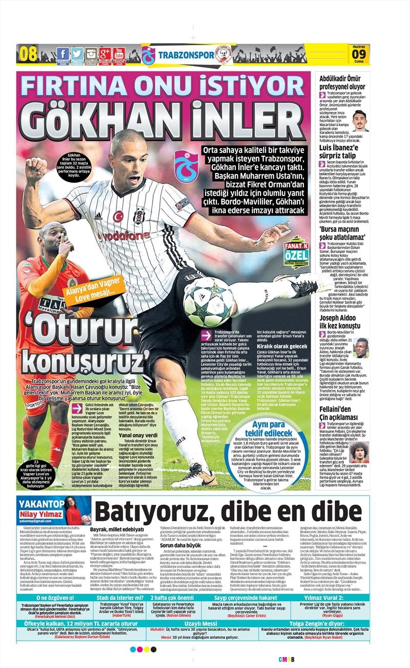 09 Haziran 2017 | Gazetelerin Beşiktaş Manşetleri - Görsel 9