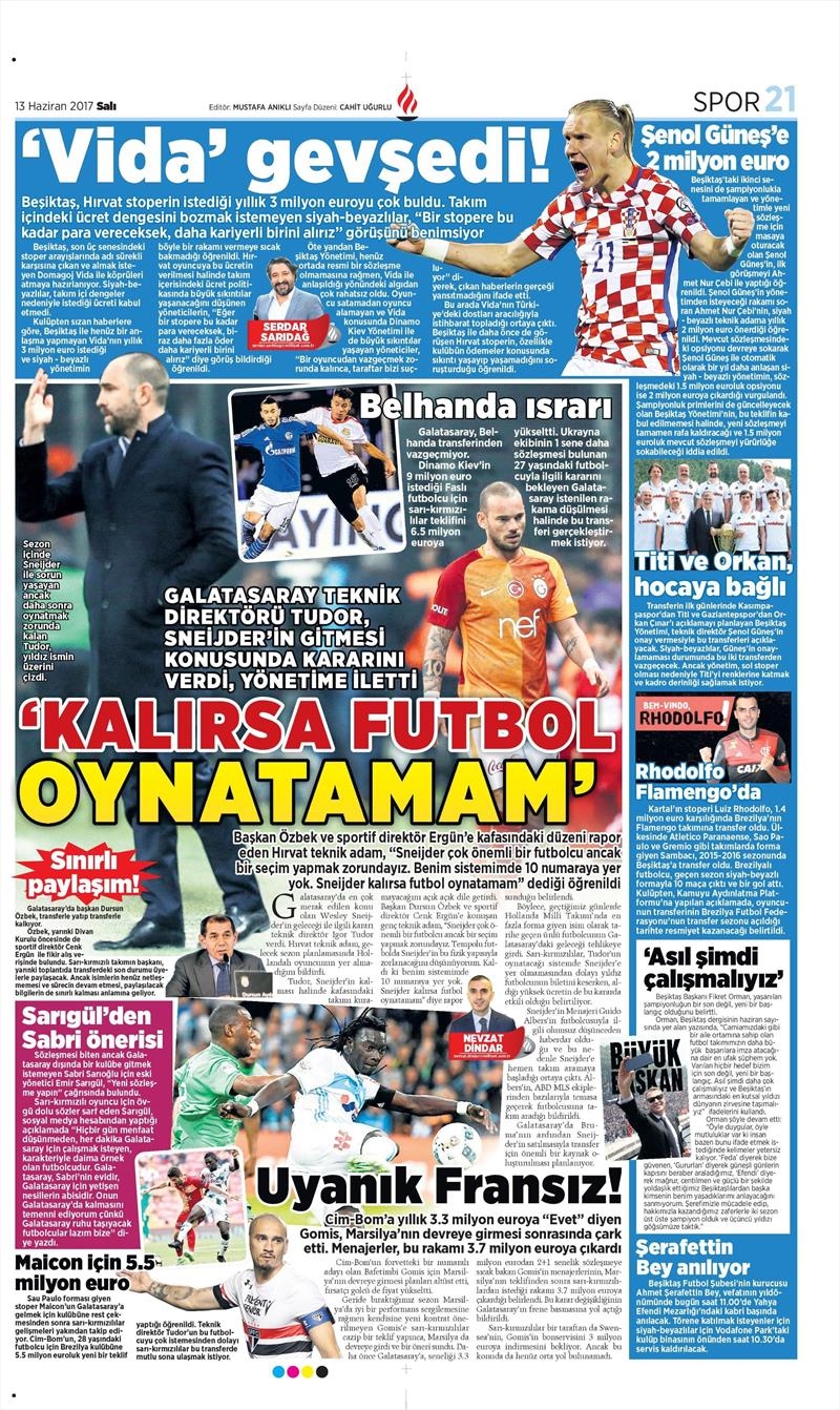 13 Haziran 2017 | İşte gazetelerin Beşiktaş manşetleri - Görsel 7