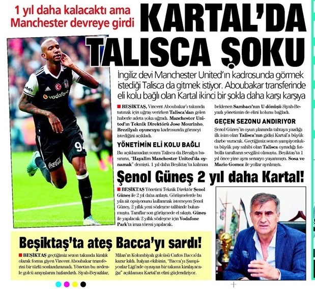 17 Haziran 2017 | İşte gazetelerin Beşiktaş manşetleri - Görsel 2