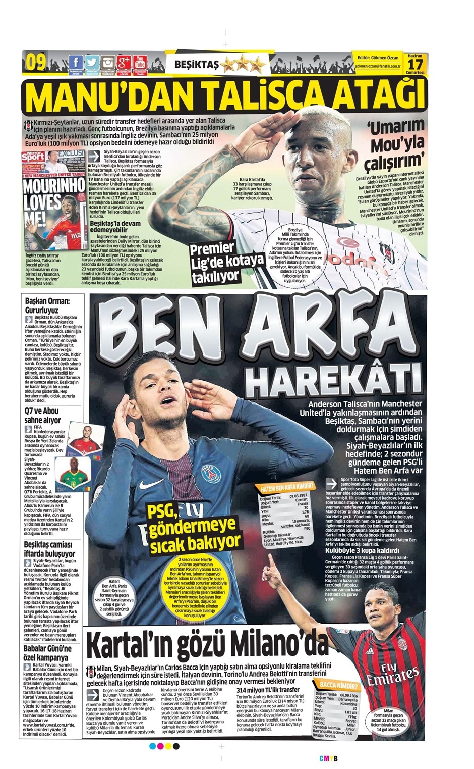 17 Haziran 2017 | İşte gazetelerin Beşiktaş manşetleri - Görsel 4