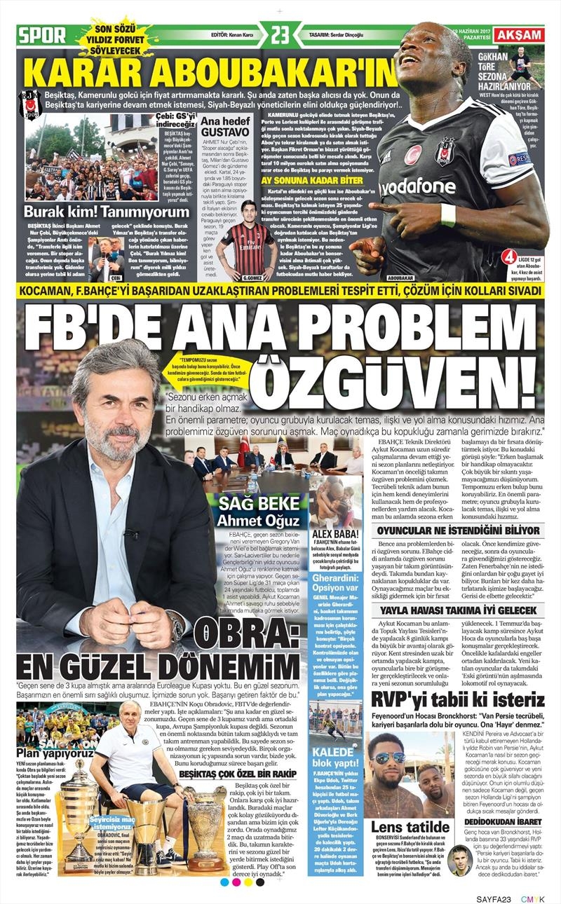 19 Haziran 2017 | Gazetelerin Beşiktaş Manşetleri - Görsel 1