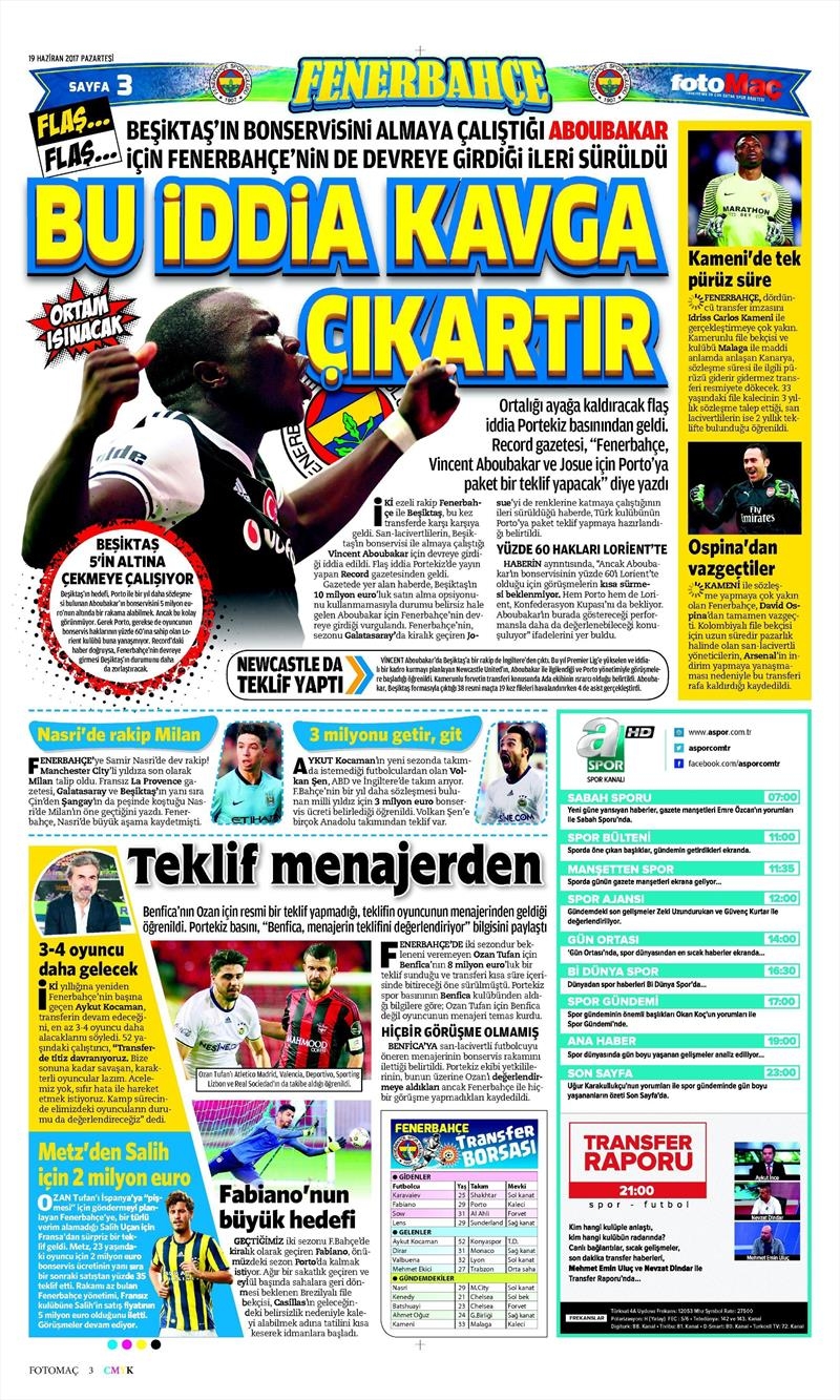 19 Haziran 2017 | Gazetelerin Beşiktaş Manşetleri - Görsel 10