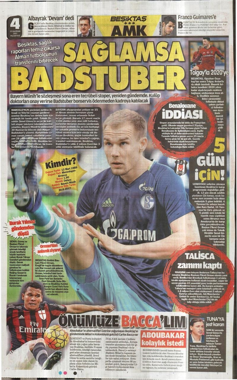 19 Haziran 2017 | Gazetelerin Beşiktaş Manşetleri - Görsel 11