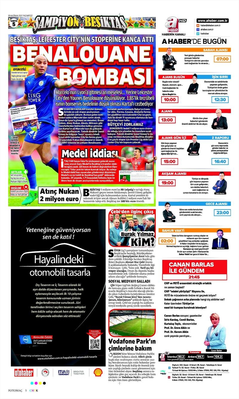19 Haziran 2017 | Gazetelerin Beşiktaş Manşetleri - Görsel 4