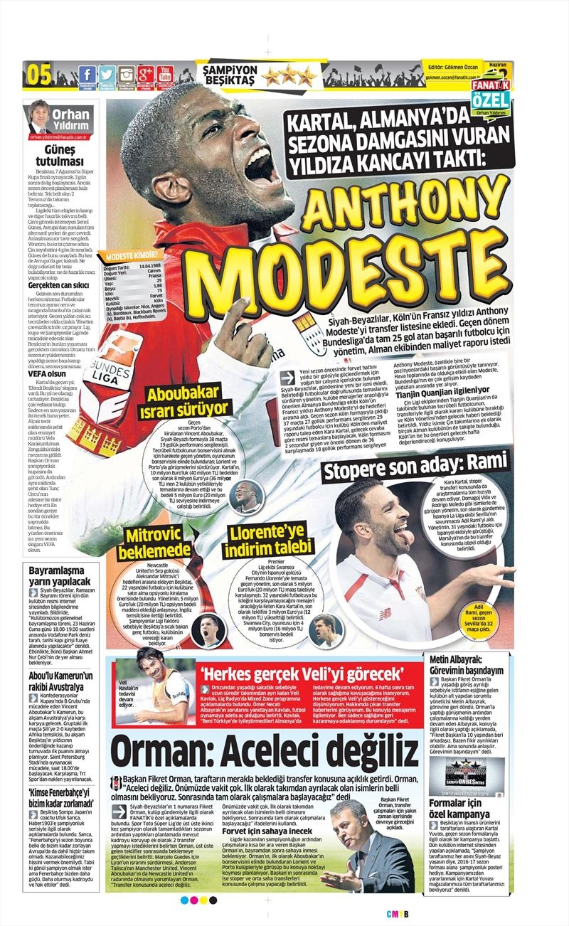 22 Haziran 2017 | Gazetelerin Beşiktaş Manşetleri - Görsel 10