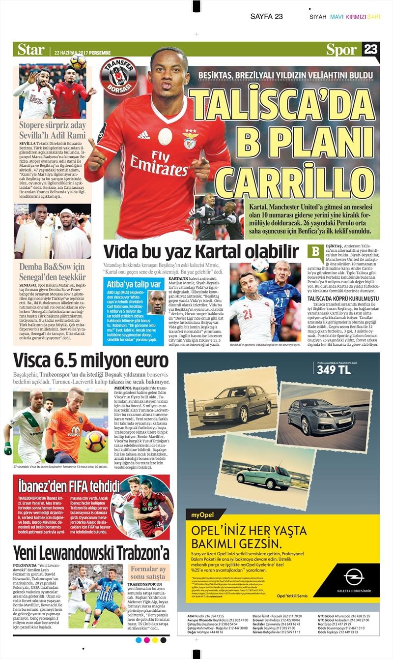 22 Haziran 2017 | Gazetelerin Beşiktaş Manşetleri - Görsel 11