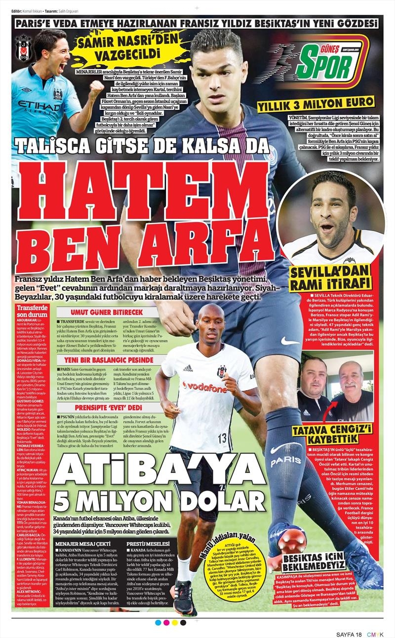 22 Haziran 2017 | Gazetelerin Beşiktaş Manşetleri - Görsel 14