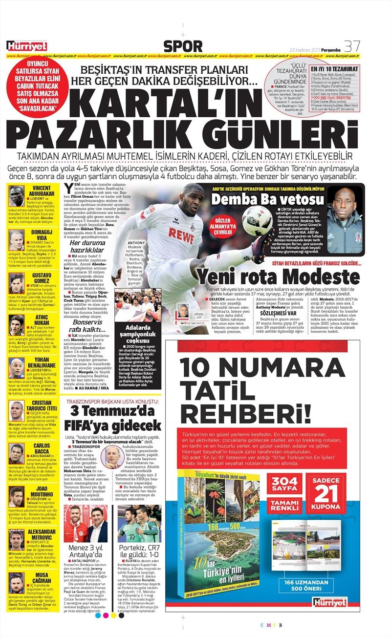 22 Haziran 2017 | Gazetelerin Beşiktaş Manşetleri - Görsel 6