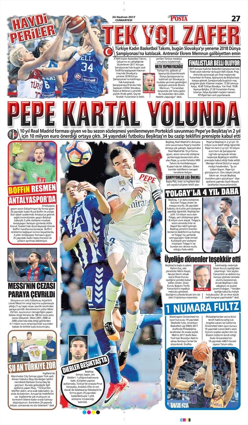 24 Haziran 2017 | Gazetelerin Beşiktaş Manşetleri - Görsel 5