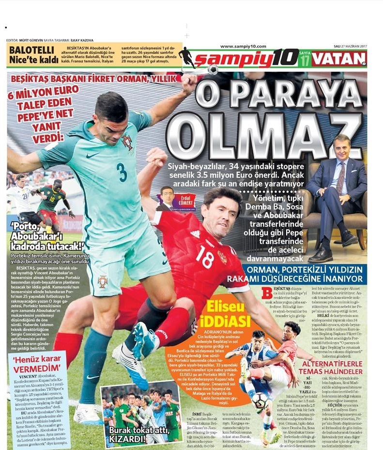 27 Haziran 2017 | İşte gazetelerin Beşiktaş manşetleri - Görsel 13