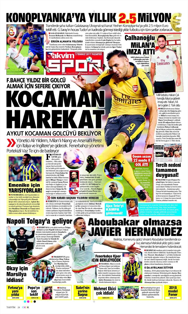 03 Temmuz 2017 | Gazetelerin Beşiktaş Manşetleri - Görsel 10