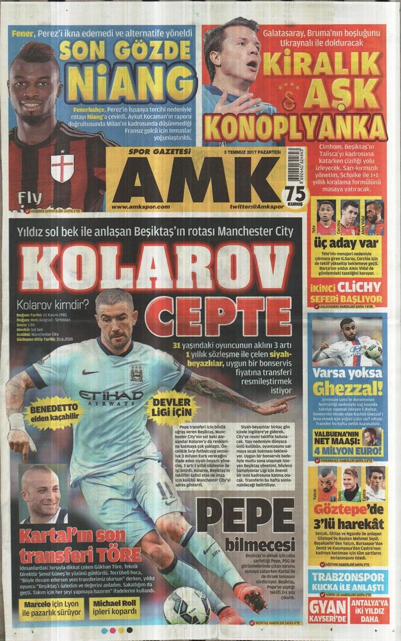 03 Temmuz 2017 | Gazetelerin Beşiktaş Manşetleri - Görsel 2