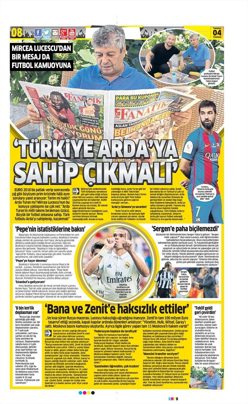 04 Temmuz 2017 | Gazetelerin Beşiktaş Manşetleri - Görsel 5