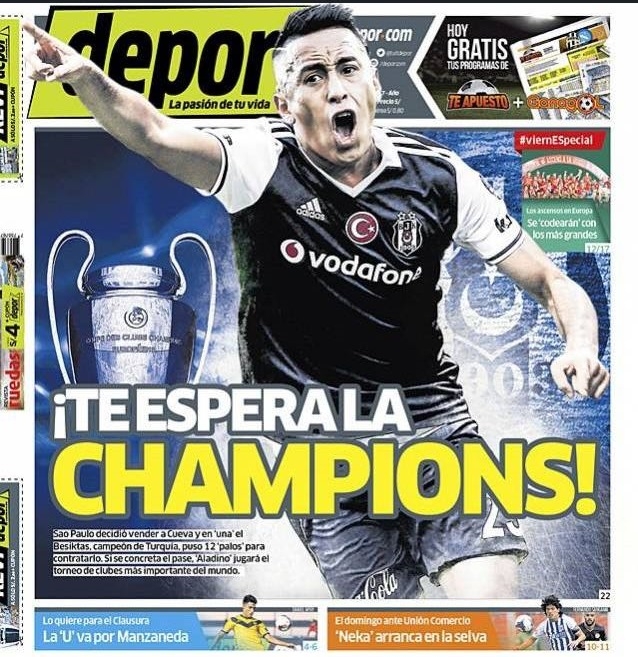 Peru gazetesi, Beşiktaş'ın 11'ini yaptı! - Görsel 1